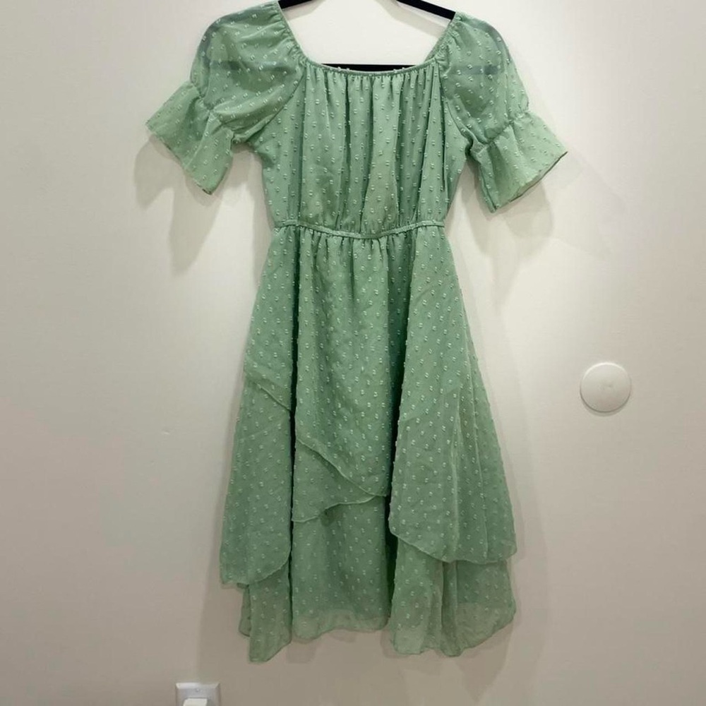 GREEN KIDS MIDI DRESS